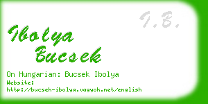 ibolya bucsek business card